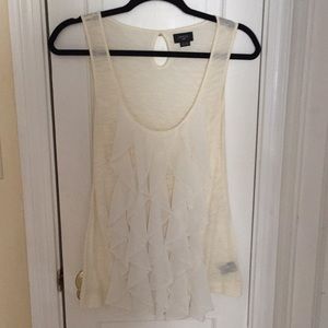 Anthropologie deletta Ruffle front tank (ivory)